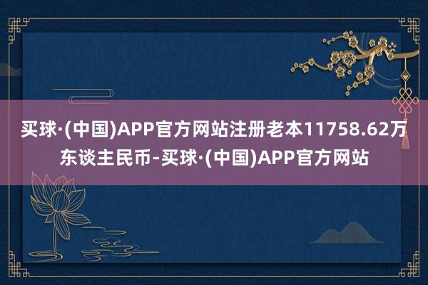 买球·(中国)APP官方网站注册老本11758.62万东谈主民币-买球·(中国)APP官方网站