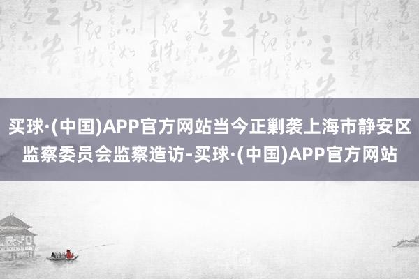 买球·(中国)APP官方网站当今正剿袭上海市静安区监察委员会监察造访-买球·(中国)APP官方网站