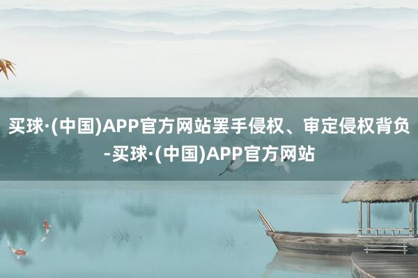 买球·(中国)APP官方网站罢手侵权、审定侵权背负-买球·(中国)APP官方网站