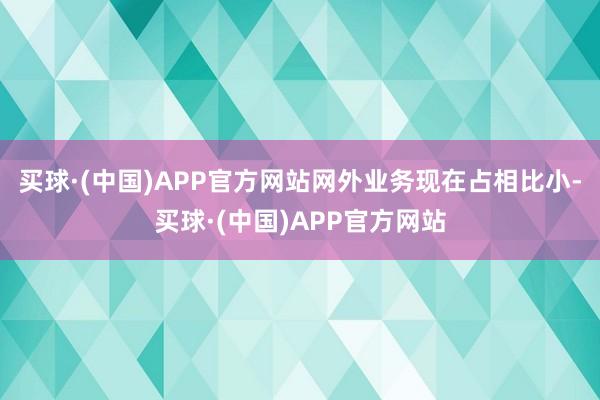 买球·(中国)APP官方网站网外业务现在占相比小-买球·(中国)APP官方网站