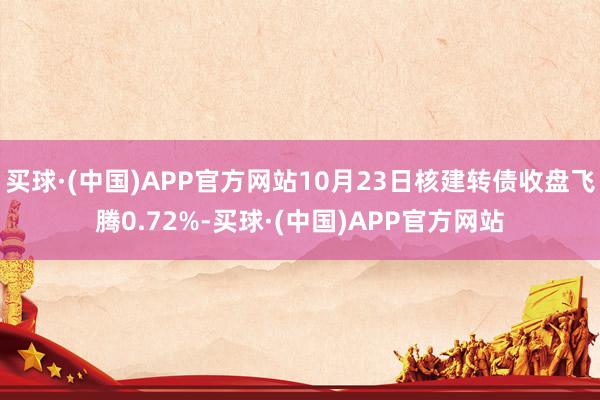 买球·(中国)APP官方网站10月23日核建转债收盘飞腾0.72%-买球·(中国)APP官方网站