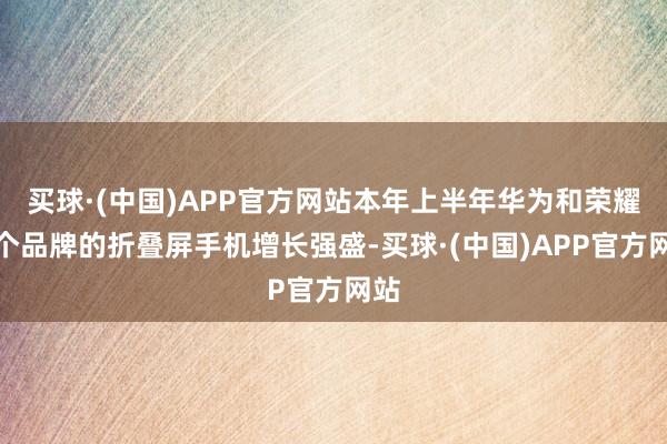 买球·(中国)APP官方网站本年上半年华为和荣耀两个品牌的折叠屏手机增长强盛-买球·(中国)APP官方网站