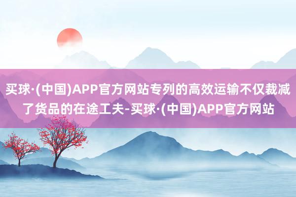 买球·(中国)APP官方网站专列的高效运输不仅裁减了货品的在途工夫-买球·(中国)APP官方网站