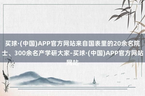 买球·(中国)APP官方网站来自国表里的20余名院士、300余名产学研大家-买球·(中国)APP官方网站