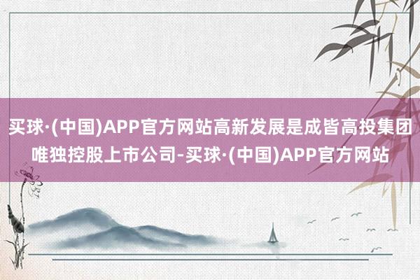 买球·(中国)APP官方网站高新发展是成皆高投集团唯独控股上市公司-买球·(中国)APP官方网站